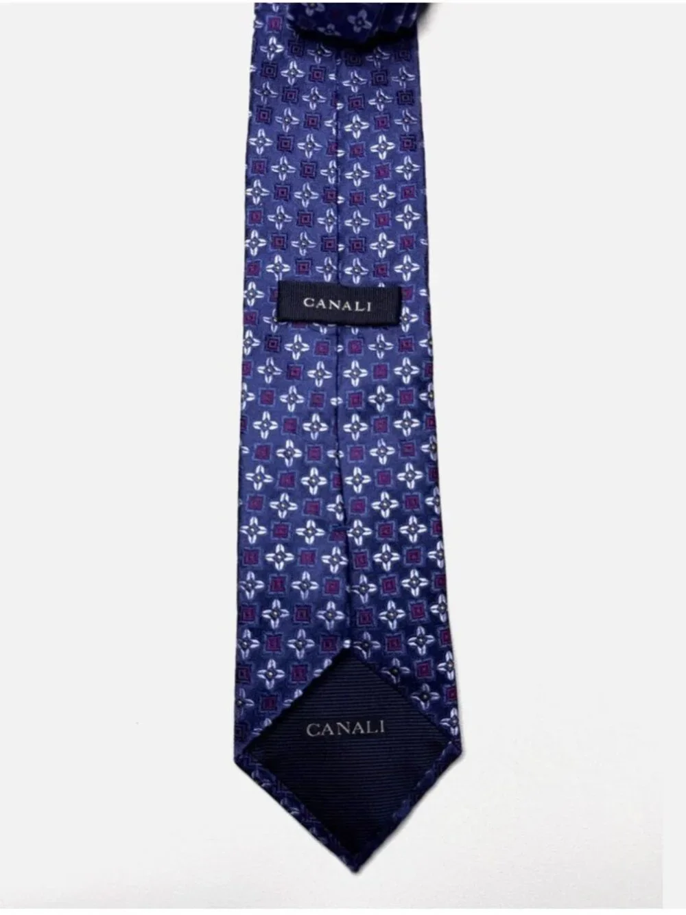 ROBERTO CAVALLI Men's Blue 100% Silk Floral Necktie ITALY Luxury EUC Rare